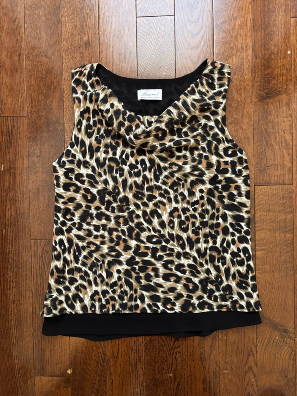 Vintage Cheetah Cowl Neck Top